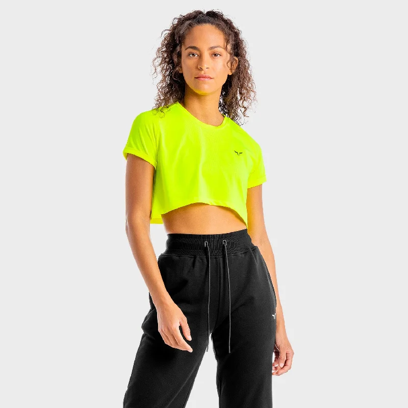 Women's Yoga Tops for Flexibility -Core Crop Tee - Neon