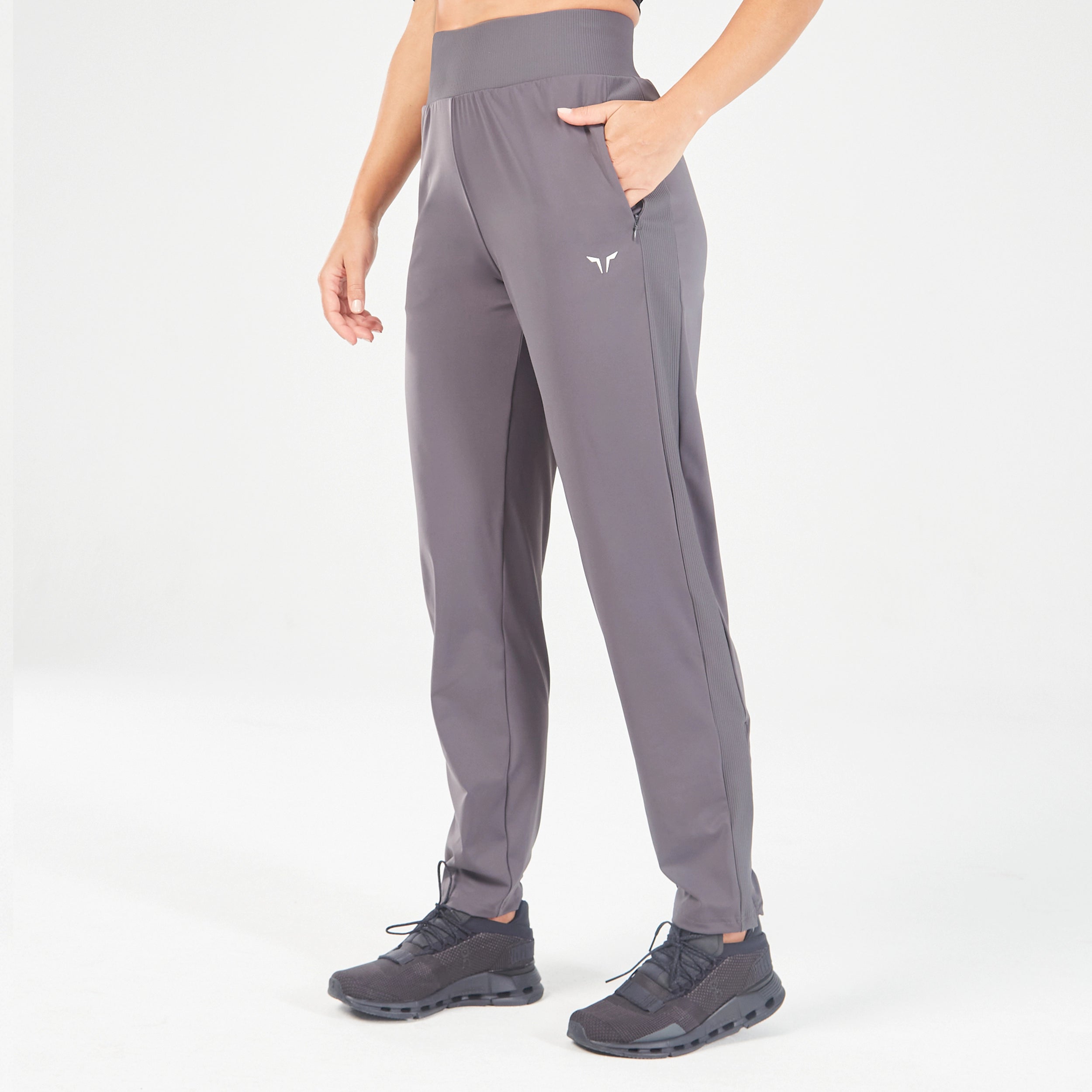 Stylish High-Waisted Yoga Pants -Core Flare Joggers - Asphalt