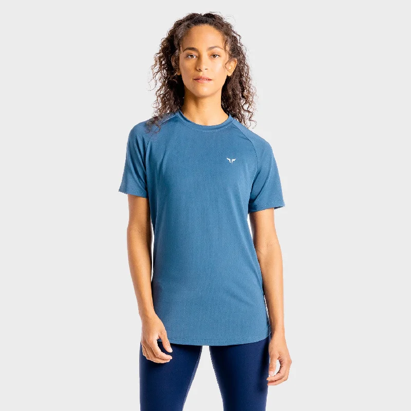 Stylish Yoga Tops for Fitness Classes -Core Mesh Tee - Slate