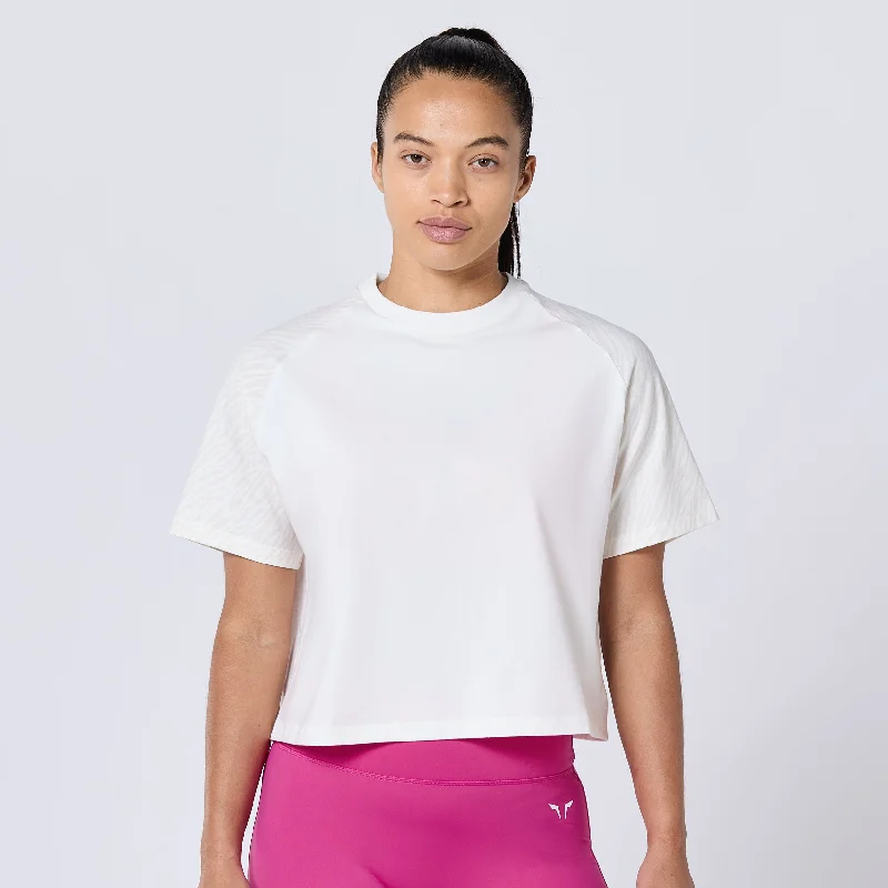 Women's Yoga Tops for Running and Yoga -Core Oversized Tee - Pearl White