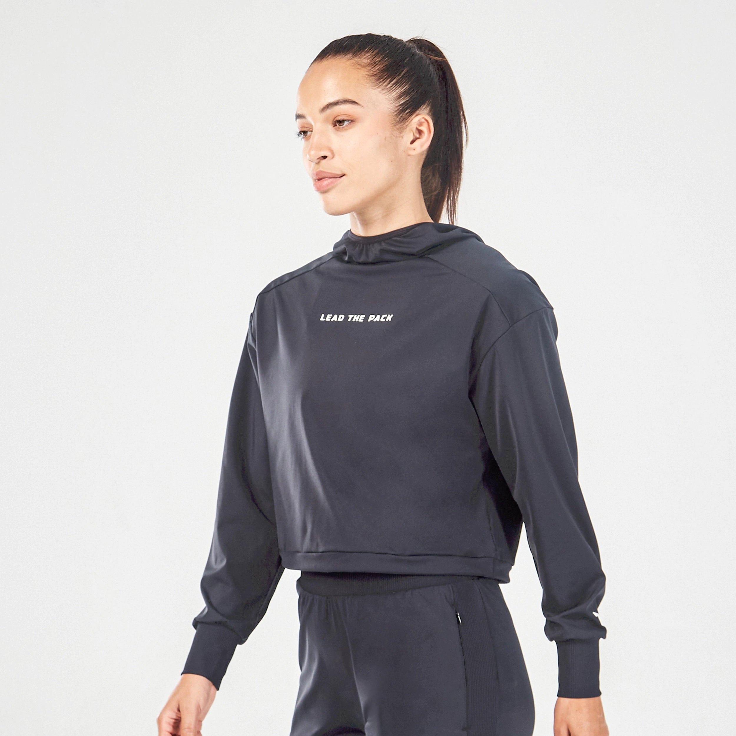 Seamless Yoga Tops for Comfort and Style -Core Velocity Hoodie - Black