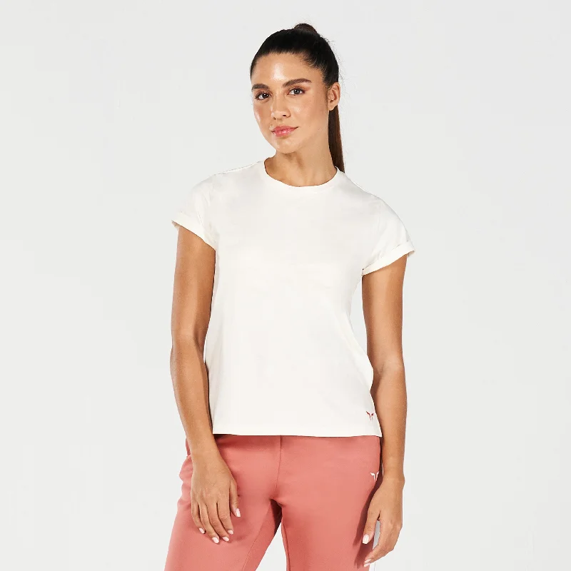 Yoga Tops for Flexibility and Strength Training -Core Wild Print Back Tee - Pearl White Yoga Tops for Flexibility and Strength Training -Core Wild Print Back Tee - Pearl White