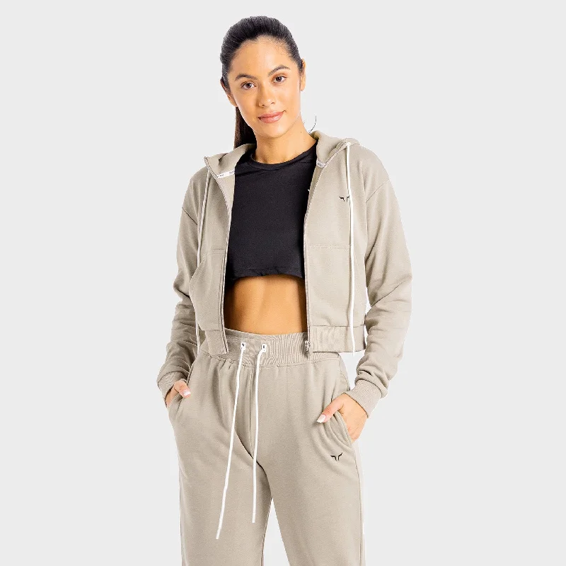 Yoga Tops for Yoga and Pilates -Core Zip Up - Taupe
