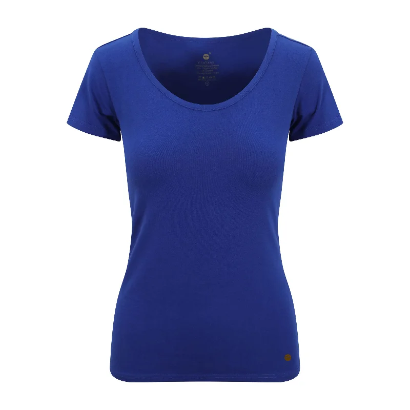Yoga Tops for Mobility and Flexibility -Cotton Comfort Tee Blue