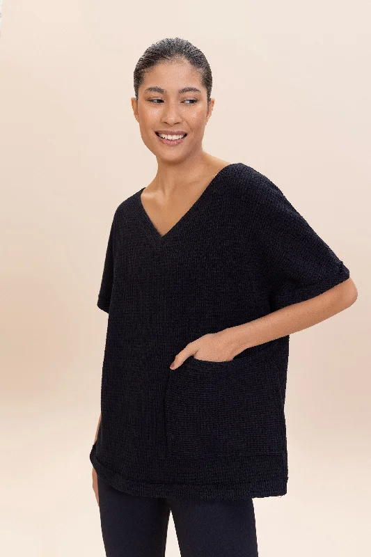 Yoga Tops for Strength and Stretching -Cozy V-neck Oversized Sweater