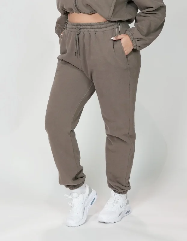 Yoga Pants for Hot Yoga Sessions -CozyCloud Jogger - Driftwood