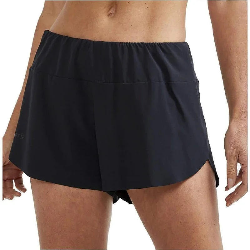 Yoga Shorts for Comfortable Postures -Craft PRO Hypervent Split Womens Running Shorts - Black Yoga Shorts for Comfortable Postures -Craft PRO Hypervent Split Womens Running Shorts - Black