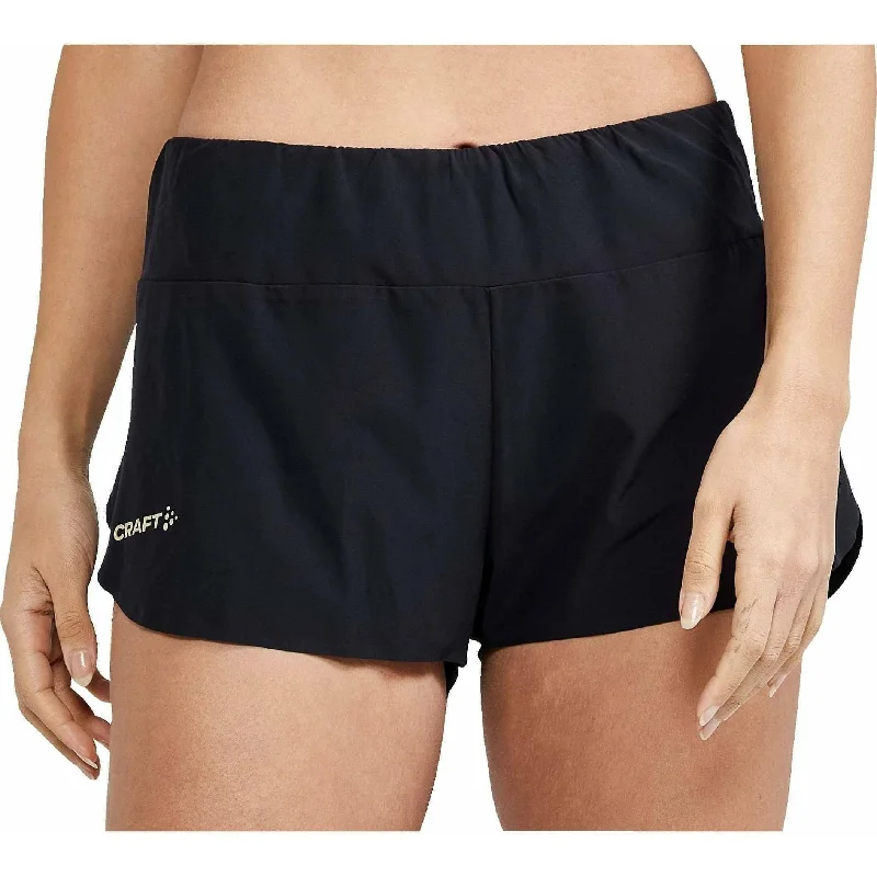 Breathable Yoga Shorts for Better Mobility -Craft PRO Hypervent Split Womens Running Shorts - Black Breathable Yoga Shorts for Better Mobility -Craft PRO Hypervent Split Womens Running Shorts - Black