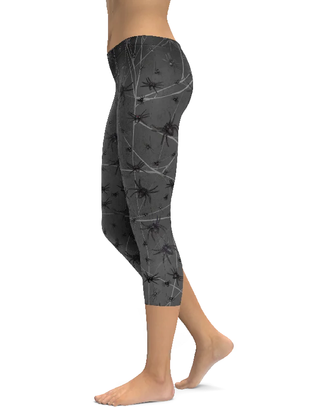 Yoga Pants for Full Range of Flexibility -Crawling Spider Capris