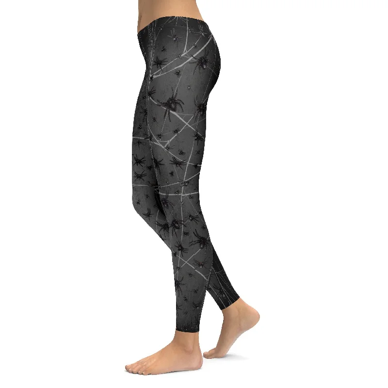 Yoga Pants with Built-In Control -Crawling Spiders Leggings