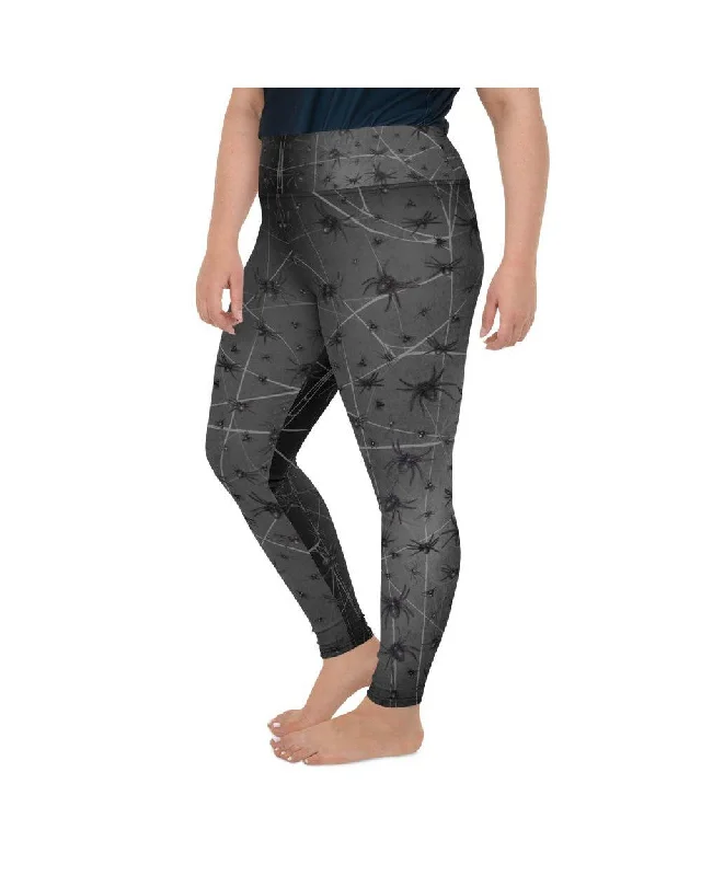 Affordable Yoga Pants for Active Lifestyles -Crawling Spiders Plus Size Leggings