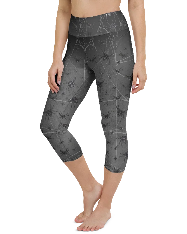 Yoga Pants for Smoothing -Crawling Spiders Yoga Capris