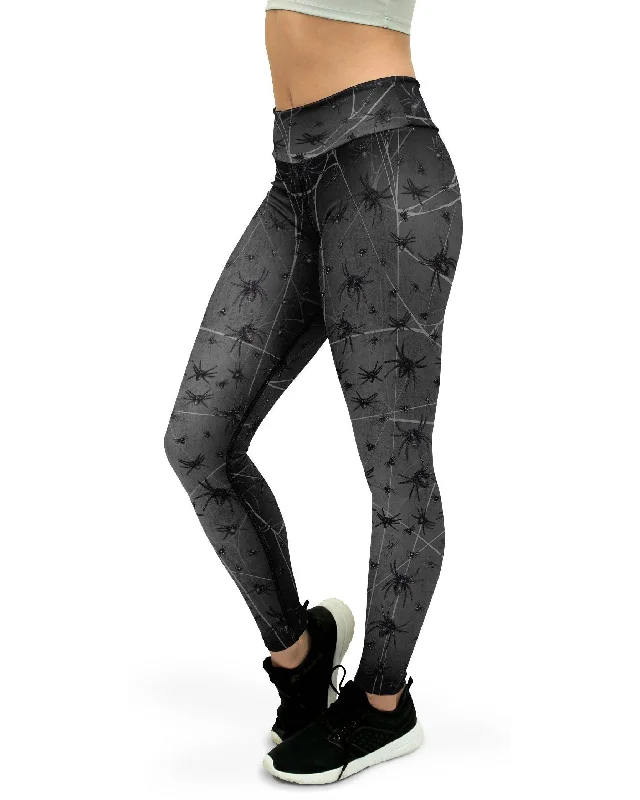 Plus Size Yoga Pants -Crawling Spiders Yoga Pants