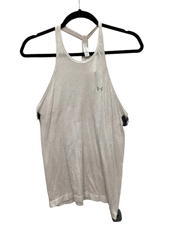 Stretchable Yoga Tops -Cream Athletic Tank Top Under Armour, Size S