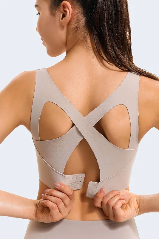 Yoga Bar with Probiotics -Crossover Sports Bra with Adjustable Buckles