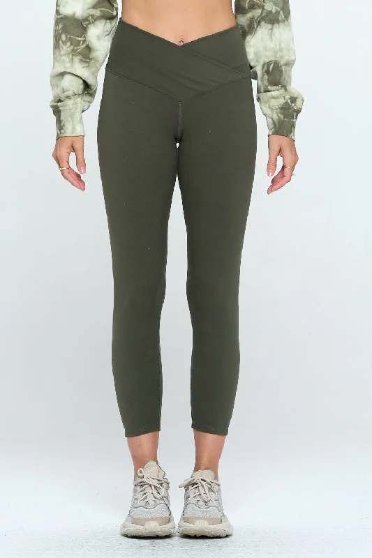 Stylish Yoga Pants for Performance and Comfort -Cristina - Agave Green Cross Over 7/8 Legging (High-Waist) - LIMITED EDITION Stylish Yoga Pants for Performance and Comfort -Cristina - Agave Green Cross Over 7/8 Legging (High-Waist) - LIMITED EDITION