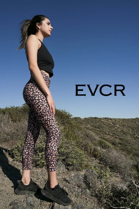 Yoga Pants for Ease of Movement -Cristina - Black and Golden Cheetah Cross Over 7/8 Legging (High-Waist) - LIMITED EDITION Yoga Pants for Ease of Movement -Cristina - Black and Golden Cheetah Cross Over 7/8 Legging (High-Waist) - LIMITED EDITION