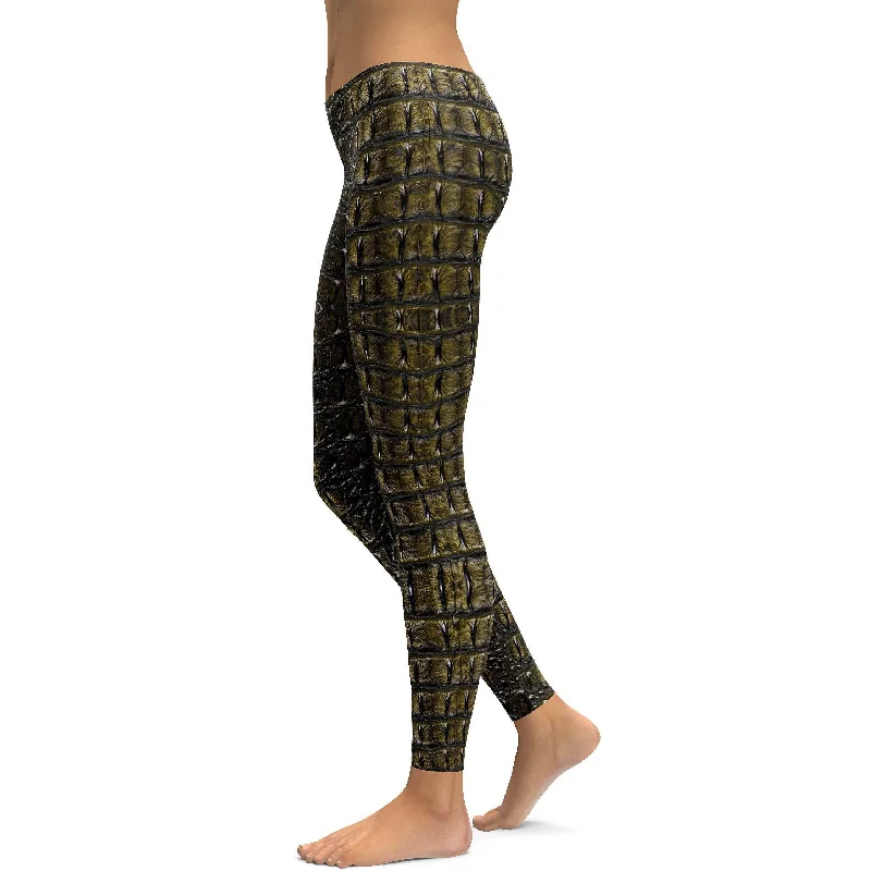 Yoga Pants for Sculpting -Crocodile Skin Leggings