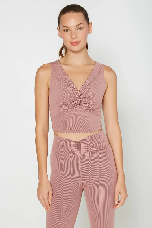 Seamless Yoga Tops for Active Sessions -Cross Front Rib Crop Top