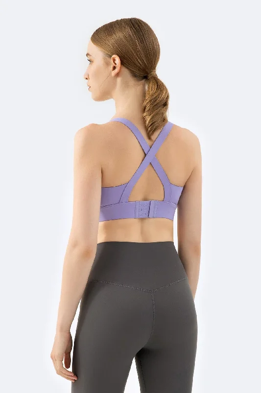 Yoga Bars with Natural Protein -Strappy Back Cutout Sports Bra