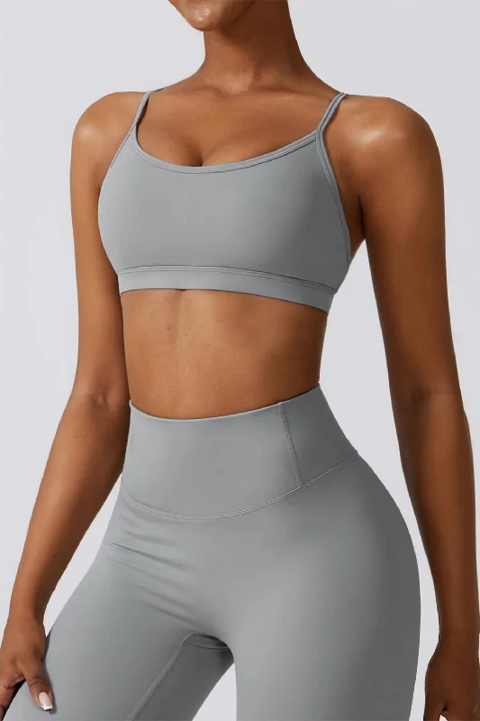 Energy Yoga Bar for Yoga Practice -Scoop Neck Strappy Sports Bra
