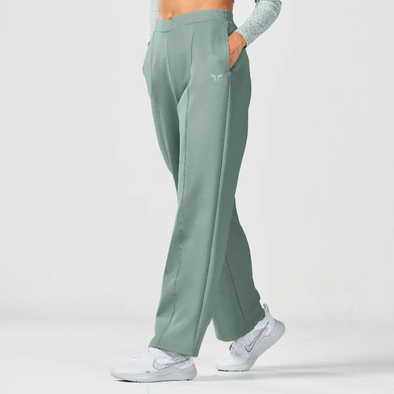 Lightweight Yoga Pants -Crossover Straight Pants - Dark Forest