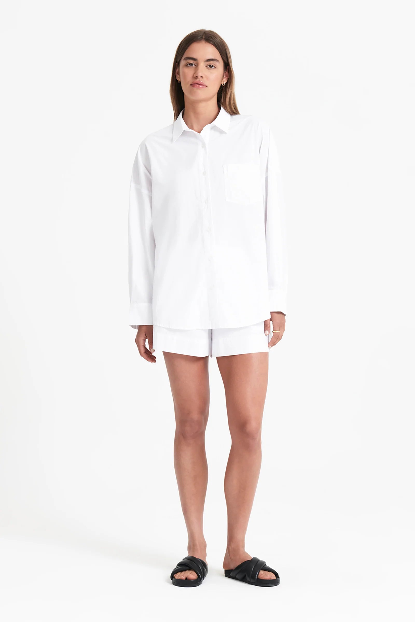 Comfortable Yoga Shorts for Quick Workouts -Cruz Poplin Short- White