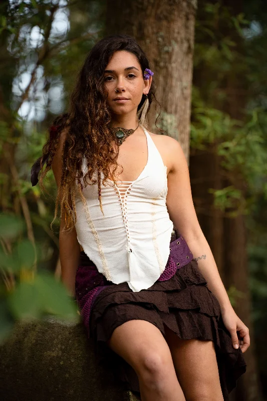 Yoga Tops for Comfort During Intense Workouts -Cultivate Peace Top - Cream