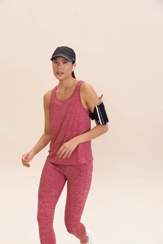 Yoga Tops for Mobility and Flexibility -Cut Out Melange Tank Top