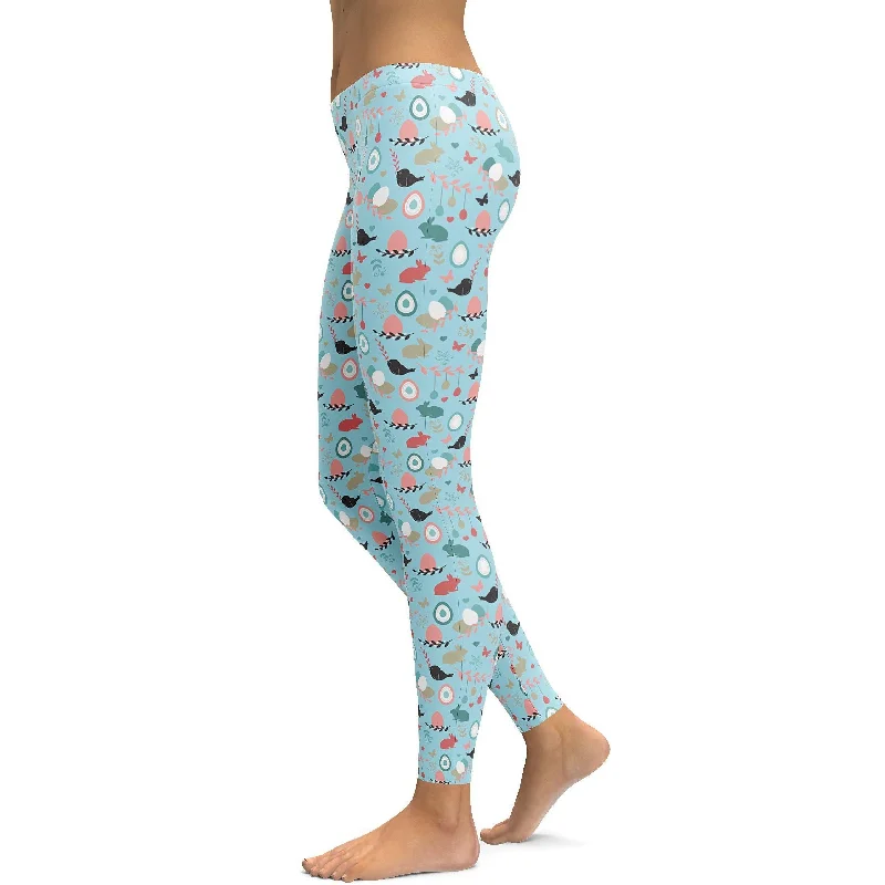 Soft, Stretchable Yoga Pants -Cute Easter Pattern Leggings