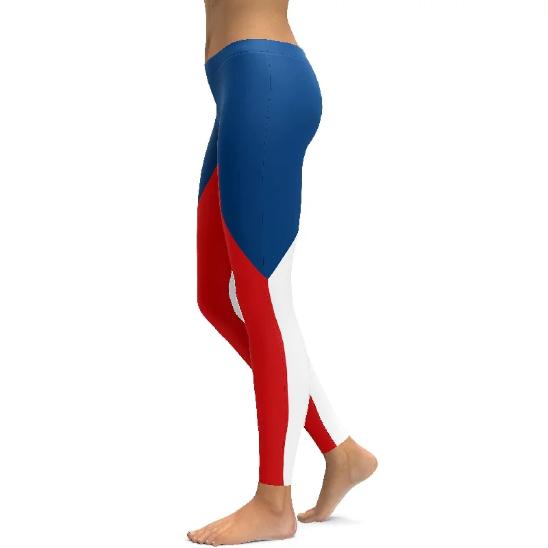 Yoga Pants for Full Flexibility and Movement -Czech Republic Flag Leggings