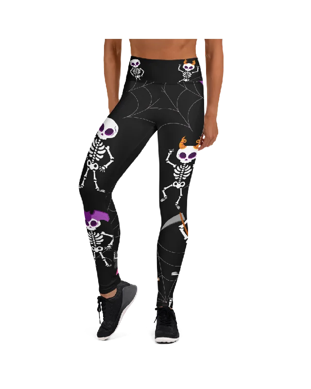 Women's Yoga Pants for Enhanced Flexibility -Dancing Skeletons Yoga Pants