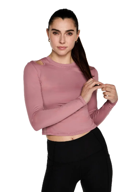 Seamless Yoga Tops for Active Sessions -Dara cut-out Long sleeves Top