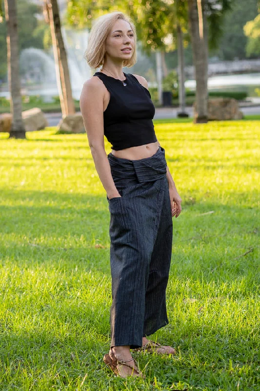 Best Fit Yoga Pants for Active Movement -Dark Gray Fisherman Pants