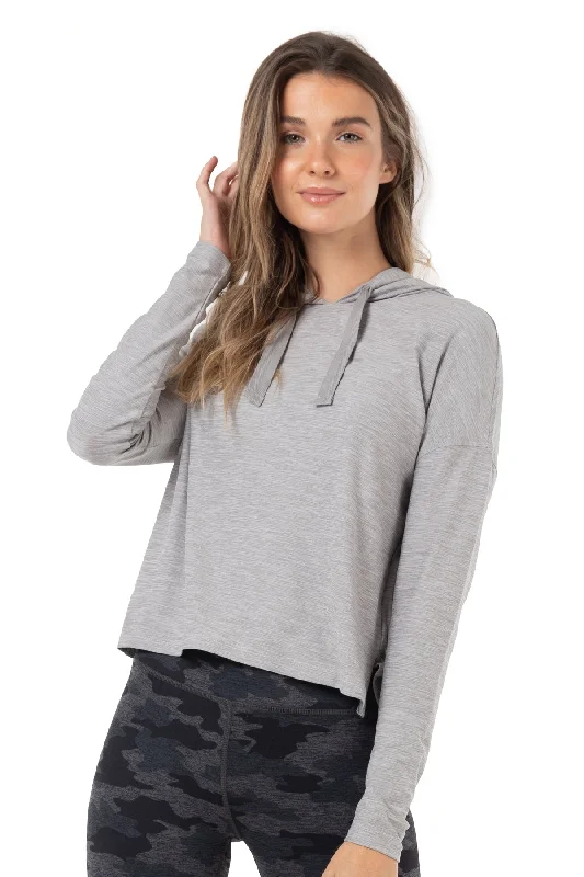 Yoga Tops for Supportive Fit and Flexibility -Day-To-Day Clarity Long Sleeve Hoodie