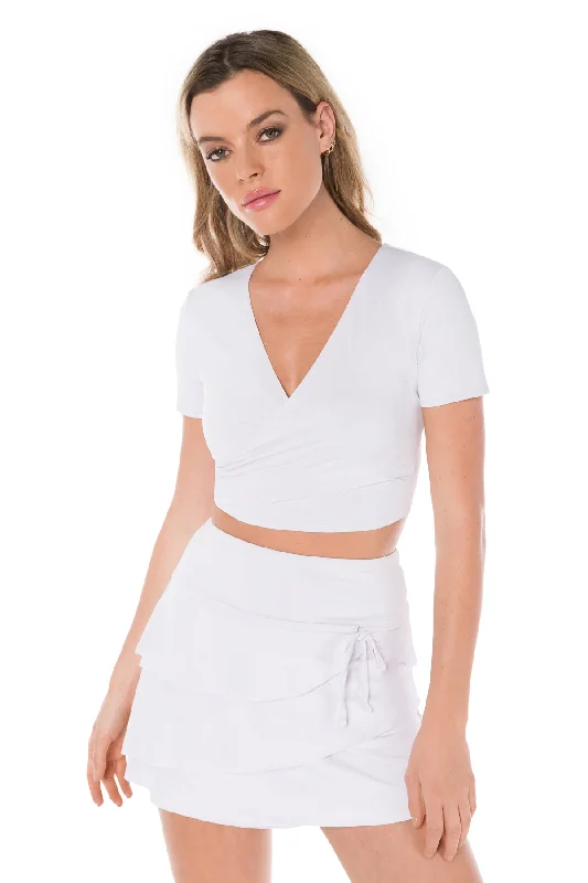Yoga Tops with Lightweight Design -Day-To-Day Overlay Short Sleeve T-Shirt