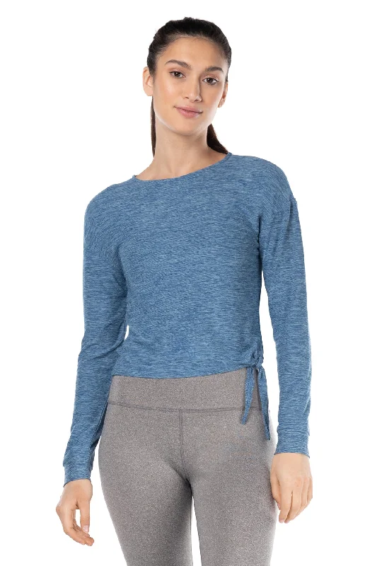 Yoga Tops for Supportive Fit -Day-To-Day Side-Tie Long Sleeve Top