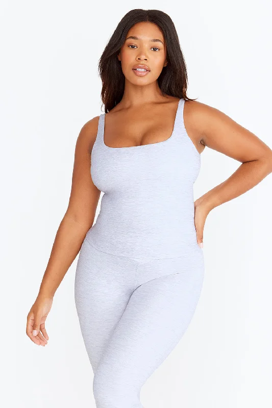Women's Yoga Tops for Flexibility -DAYFLEX BUILT-IN SUPPORT ESSENTIAL SQUARE NECK VEST - GREY MARL Women's Yoga Tops for Flexibility -DAYFLEX BUILT-IN SUPPORT ESSENTIAL SQUARE NECK VEST - GREY MARL