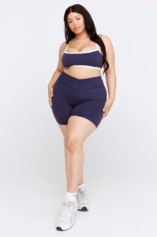 Yoga Shorts for Flexibility and Support -DAYFLEX WRAP HIGH WAISTED CYCLING SHORTS - NAVY Yoga Shorts for Flexibility and Support -DAYFLEX WRAP HIGH WAISTED CYCLING SHORTS - NAVY
