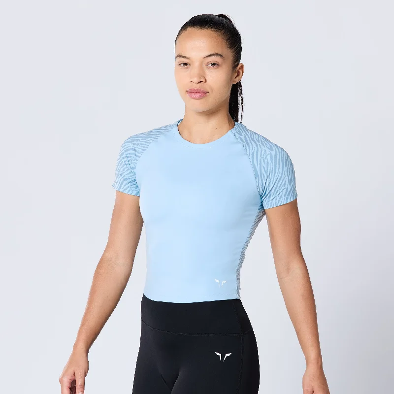 Yoga Tops for Flexibility and Strength Training -Define Gym Tee - Skyway Print