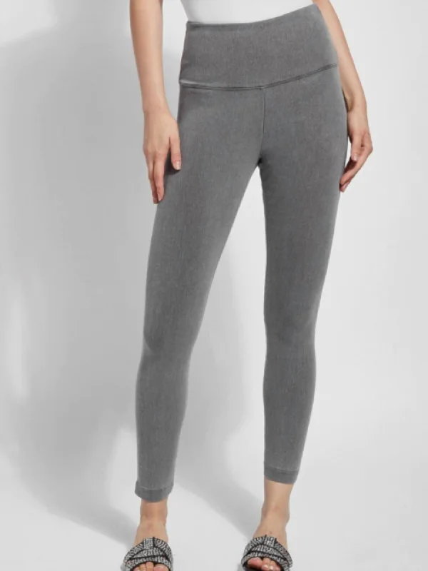 Yoga Shorts for Better Flexibility -Denim Legging In Mid Grey