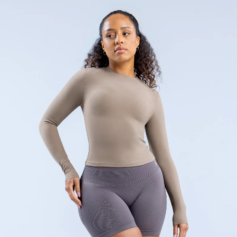 Women's Yoga Tops with Adjustable Fit for Comfort -Origin Fitted Long Sleeve Top