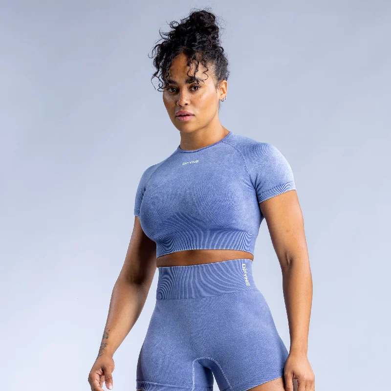 Yoga Tops for Relaxing Flexibility -Valkyrie Acid Wash Crop Top