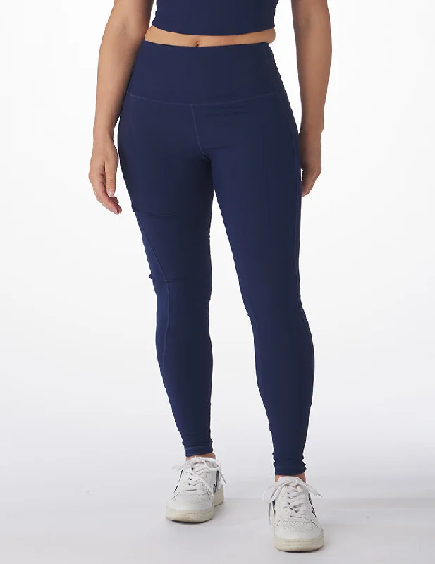 Premium Yoga Pants for Better Stretch -Directional Legging: Indigo
