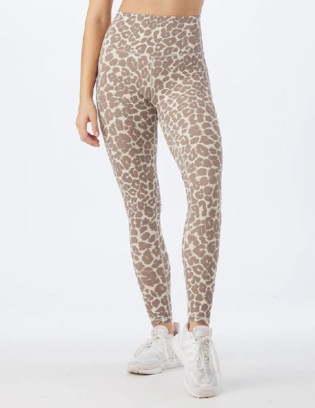 Comfortable Yoga Pants for All-Day Wear -Directional Legging: Oatmilk Leopard
