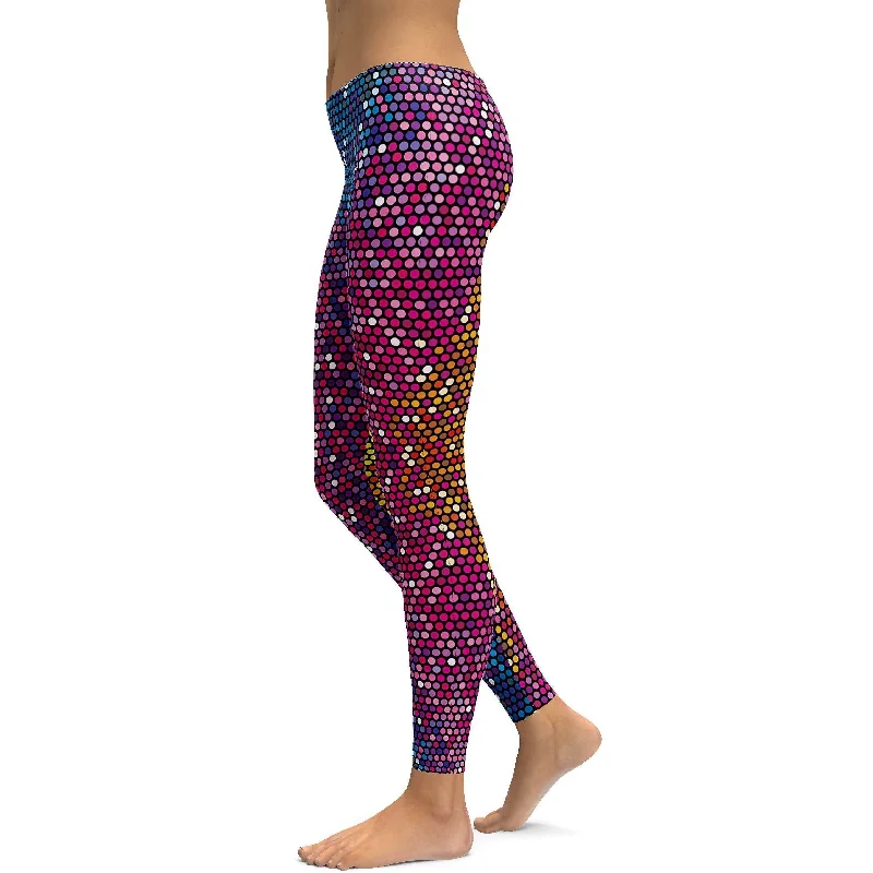 Black Yoga Pants -Disco Dots Leggings