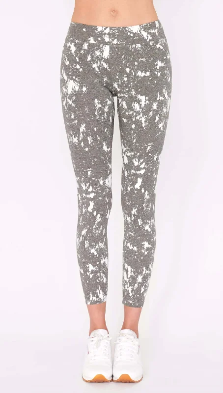 Yoga Shorts for Movement and Stretch -Distressed Yoga Pant In Heather Grey
