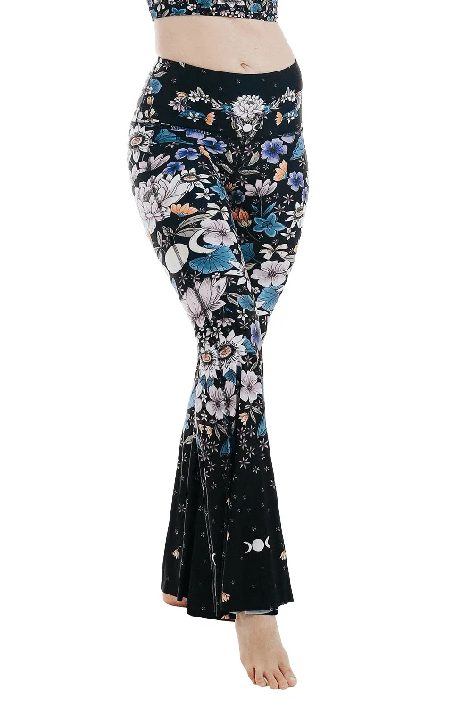 Compression Yoga Pants -Divine Feminine Printed Bell Bottoms by Yoga Democracy