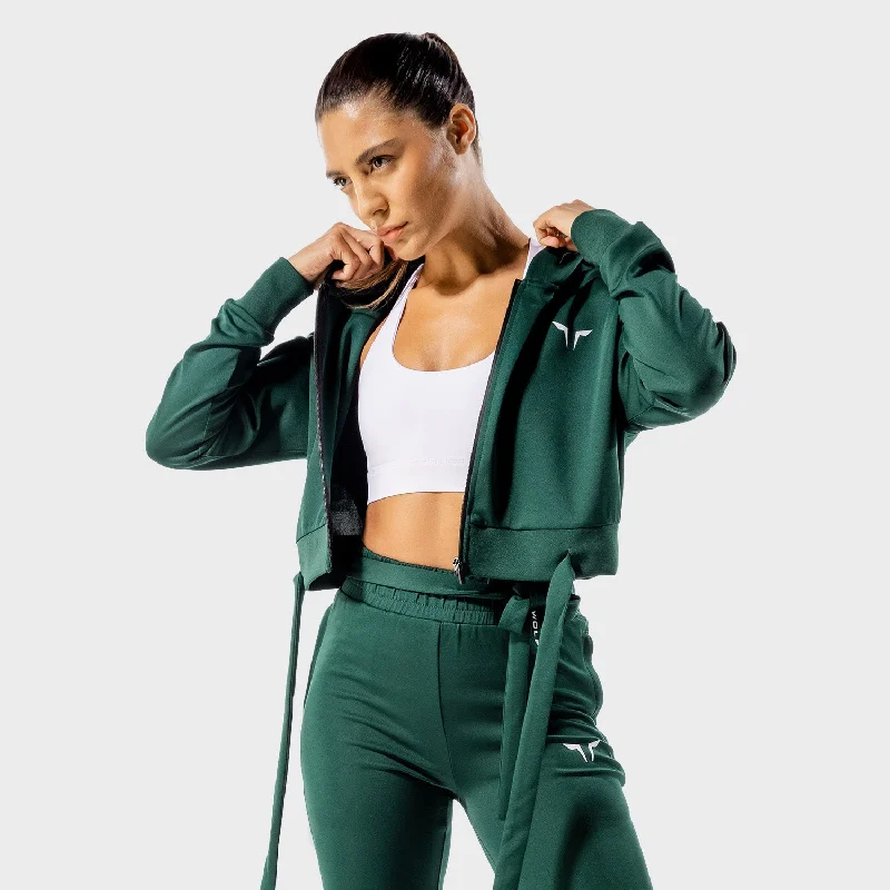 Yoga Tops for Seamless Movement -Do-Knot Hoodie - Bottle Green