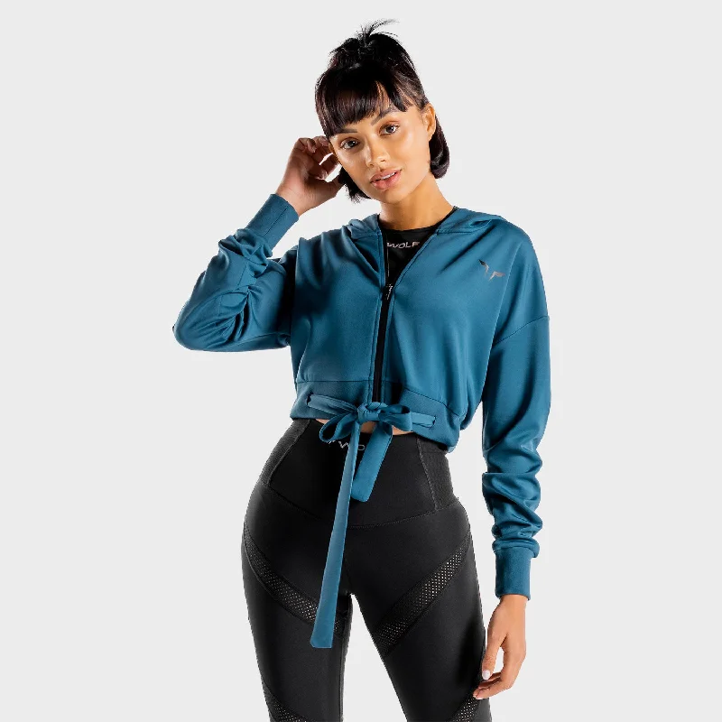 Yoga Tops for Movement and Flexibility -Do-Knot Hoodie - Teal